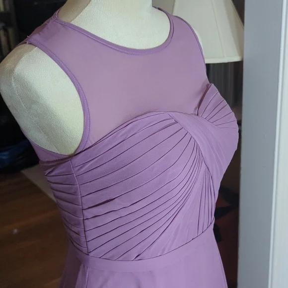 Azazie Women's Size S Lavender Maxi Bridesmaid Dress - Picture 3 of 10
